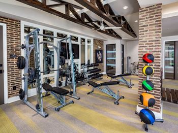 Fitness Center With Modern Equipment at Millworks Apartments, Atlanta, Georgia